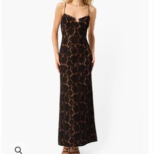 CAMI NYC ROSARIA BLACK LACE GOWN